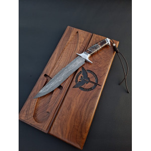 МОЗАЇЧНИЙ ДАМАСК ексклюзивний ніж ручної роботи Aleksandr Kasinec, сталь мозаїчний дамаск, 58-59 HRC. Photo 2